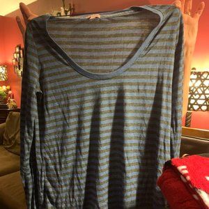 Juicy Couture Blue & Black Striped Shirt W/LARGE